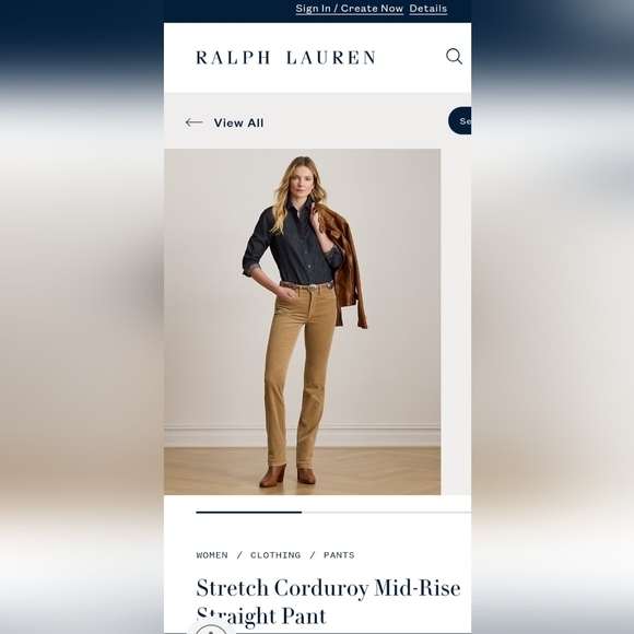 Ralph Lauren Denim - Ralph Lauren Womens Corduroy Pants